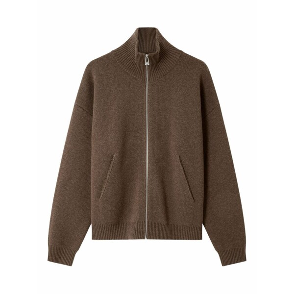 アクセルアリガト メンズ ジレー アウター Core zipped high-neck cardigan Brown