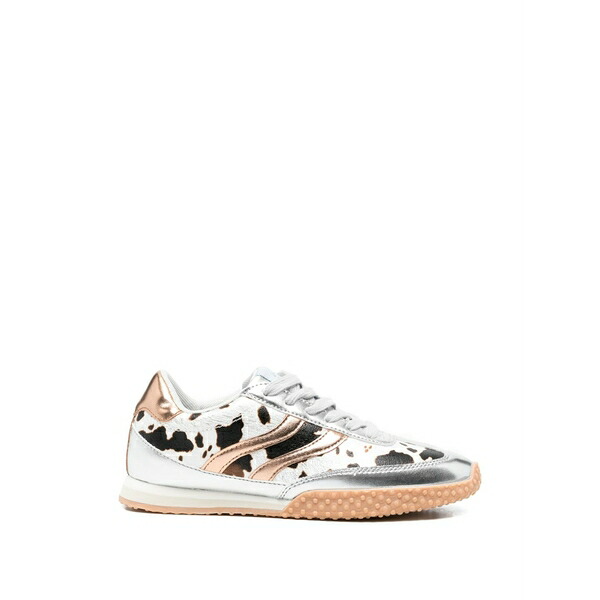 ジオセッポ レディース スニーカー シューズ Gering cow-print metallic-effect sneakers Silver