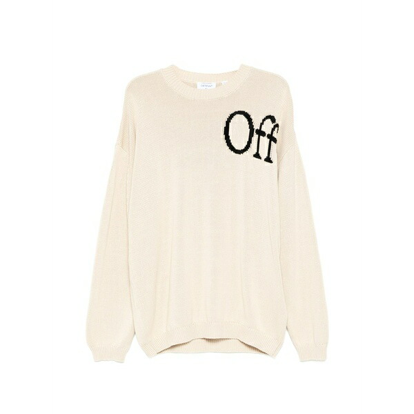 象牙色 メンズ 編み物\u0026スウェーター アウター Logo-print round neck jumper Neutrals