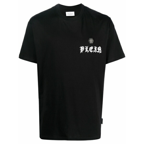 フィリップ飾り気の無い メンズ プルオーバー トップス Chest logo-print detail t-shirt Black