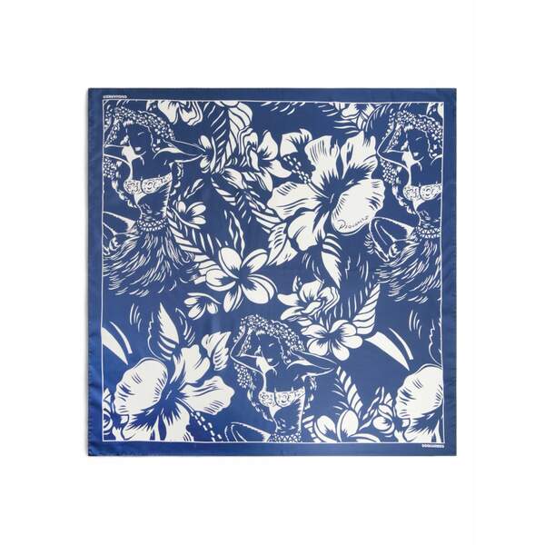 ディースクエアード メンズ えり巻き・袈裟・えり巻き 付属物 Dancing flowers scarf Blue