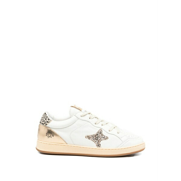 お手伝いさん ブランド名 レディース スニーカー シューズ Motif-appliqu￡ panelled sneakers White