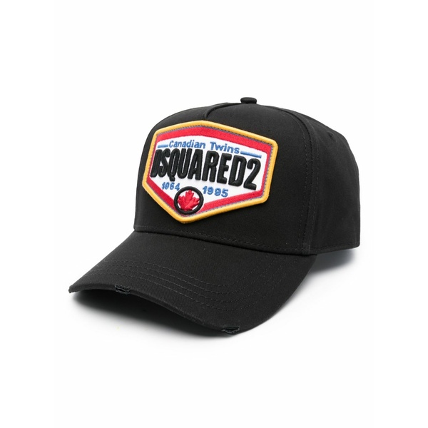 ディースクエアード メンズ 帽子 アクセサリー Logo-embroidered baseball cap Black｜asty