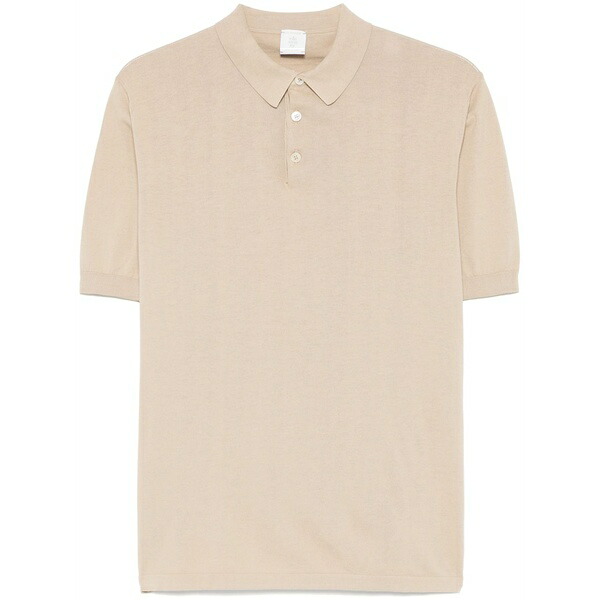 イレブンティ メンズ スポーツシャツ トップス Fine-knit polo shirt  Neutrals