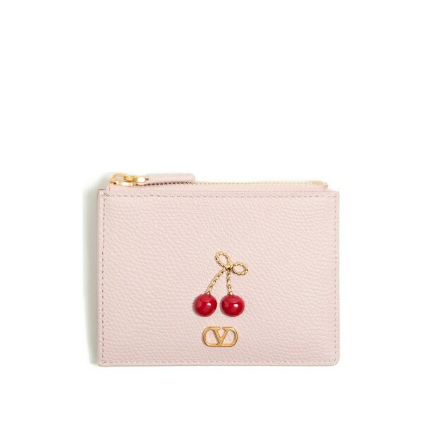 ヴァレンティノ ガラヴァーニ レディース 札入れ 佩び物 Cherryfic cardholder インチ grainy calfskin Pink
