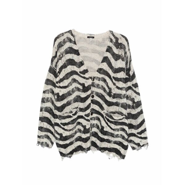 アールサーティーン レディース ジレー アウター Zebra-printed oversized cardigan Neutrals