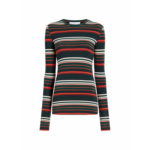 プロエンザ スクーラー 白いこと 付け紙 レディース ティーシャツ トップス Mae striped top Green