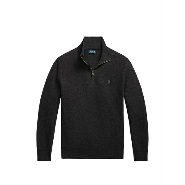 ラルフローレン メンズ 編み物\u0026プルオーバー アウター Quarter-zip waffle-knit sweater Grey