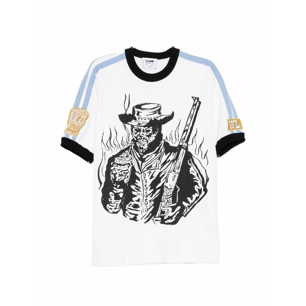 ウォーレンロータス メンズ プルオーバー トップス Graphic-print ringer t-shirt White
