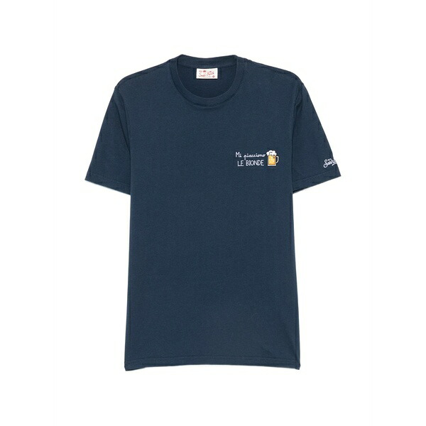 エムシーツーセイントバース メンズ プルオーバー トップス Portofino embroidered-graphic t-shirt Blue