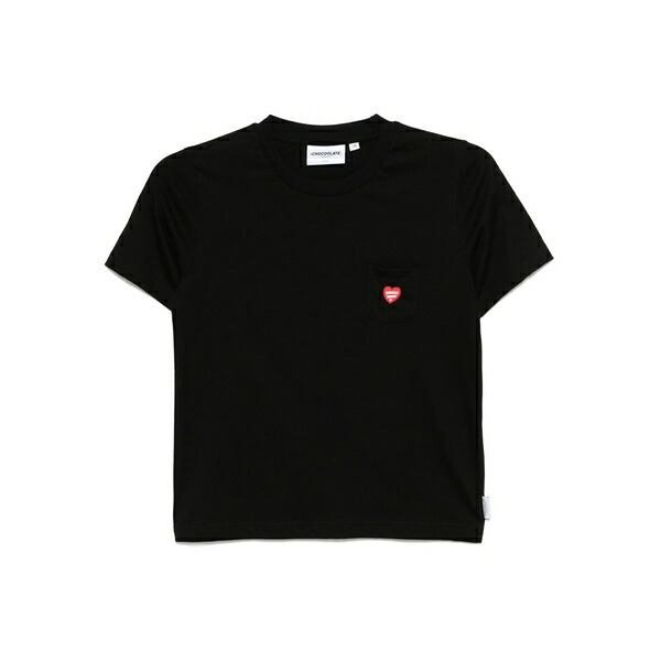 黒茶 レディース ティーシャツ トップス Logo t-shirt Black