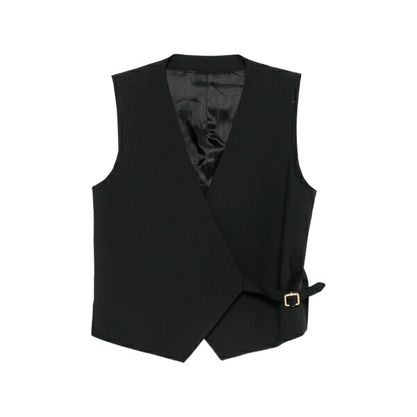 PTトリノ レディース 厚地の外套 アウター Buckled wrap-style waistcoat Black