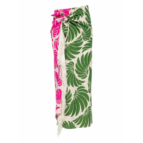 耕園 リオ レディース スコート ボトムス Fringe floral-print skirt Green