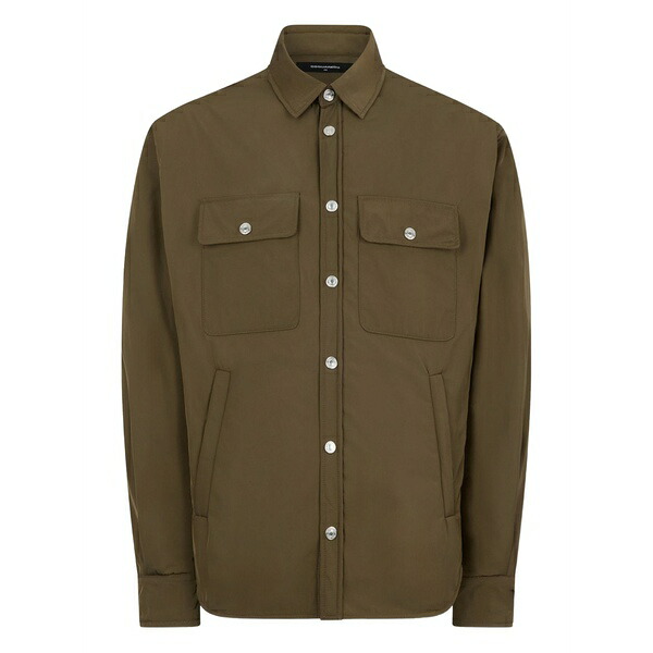 ディースクエアード メンズ ティーシャツ トップス Padded buttoned cuffs shirt Brown