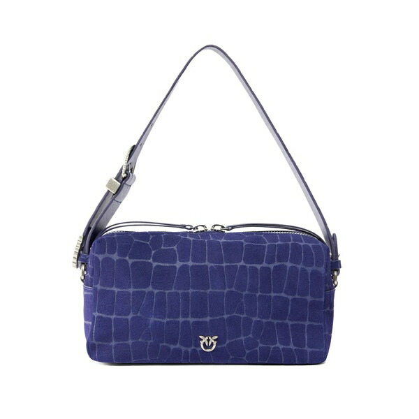 ピンコ レディース ハンドバック 御徒面子 Embossed logo shoulder bag Blue