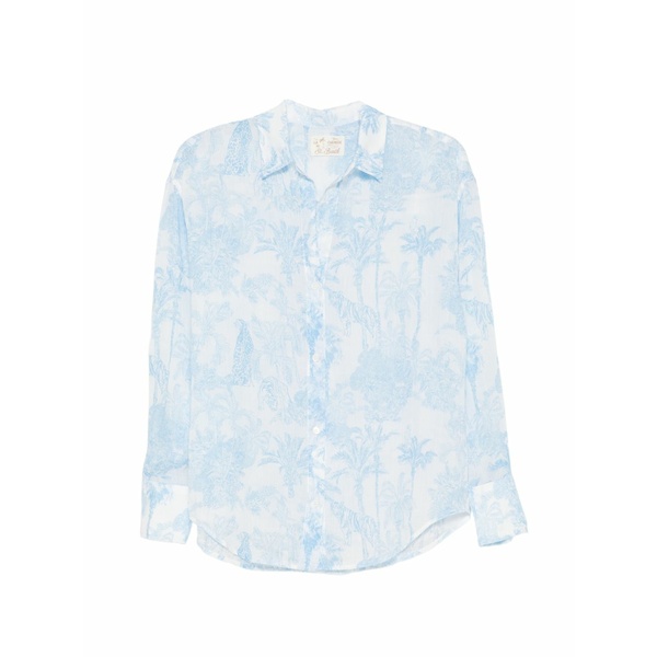 エムシーツーセイントバース レディース プルオーバー トップス Jungle-print shirt White