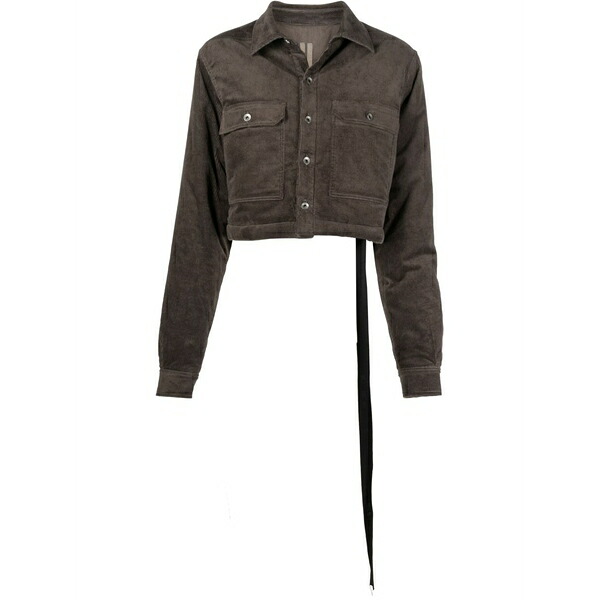 リックオウエンス レディース 上衣＆上衣 アウター Corduroy cropped jacket Grey