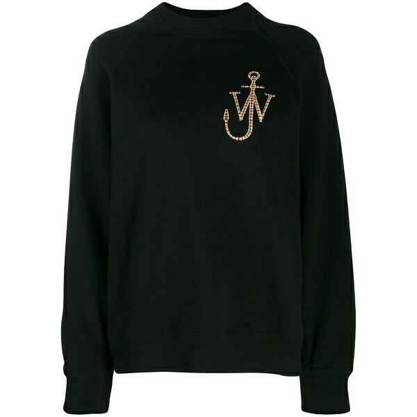 J.W.アンダーソン レディース 編み物\u0026スウェーター アウター Logo embroidered sweatshirt Black