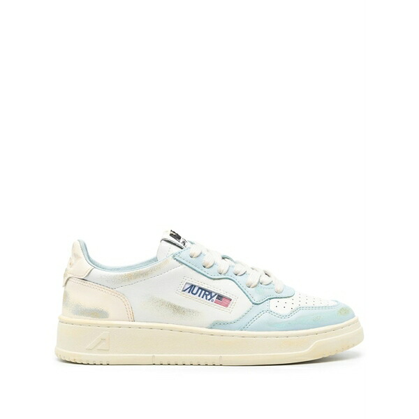 オートリー レディース スニーカー シューズ Distressed panelled leather sneakers White