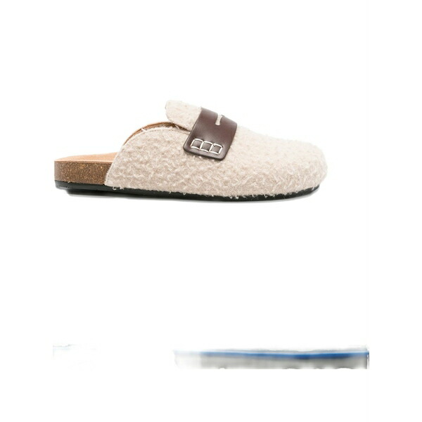 J.W.アンダーソン レディース サンダル シューズ Leather-detail shearling mules Neutrals