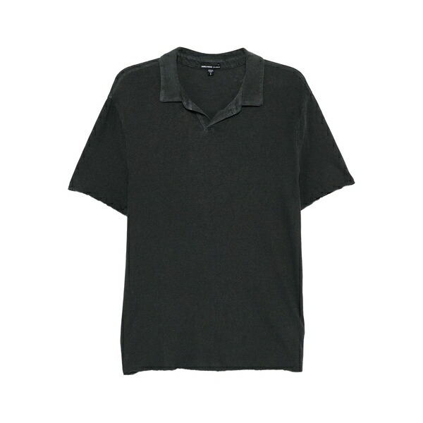 ジェームス 銭入れ メンズ スポーツシャツ トップス Slub polo top Black
