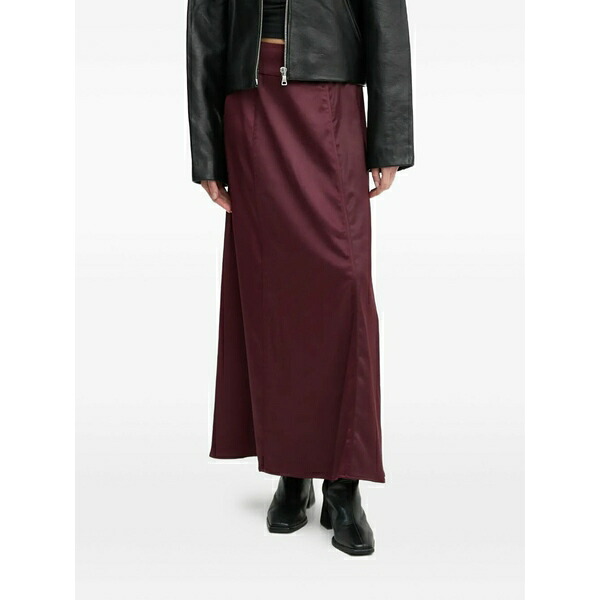 エーロン レディース スコート ボトムス Satin-panelled maxi skirt Red