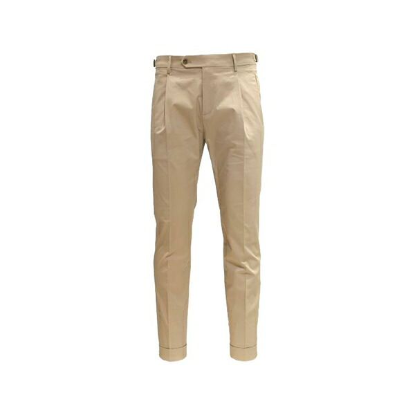 ベルウィッチ メンズ カジュアルパンツ ボトムス Pleated turn-up trousers Neutrals|asty