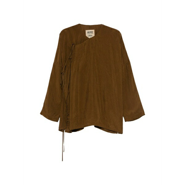 ユマ・一 レディース プルオーバー トップス Tie detail blouse Brown