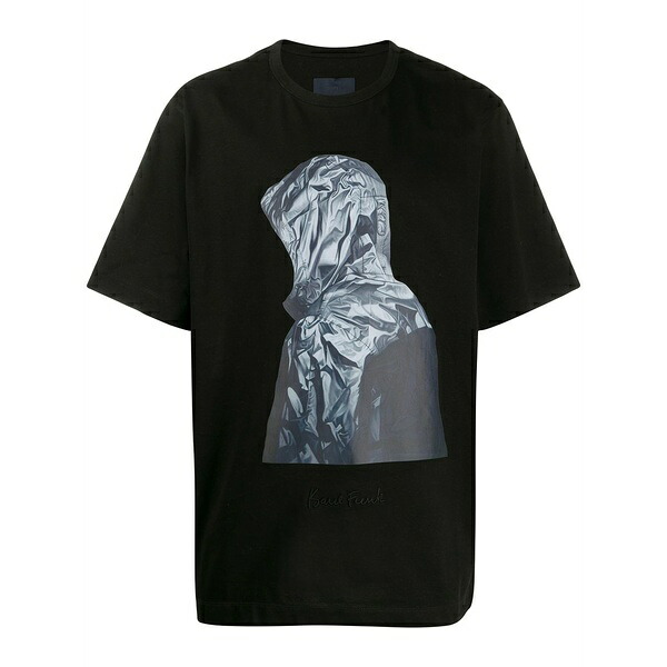 ジュン・ジー メンズ ティーシャツ トップス Printed cotton t-shirt Black
