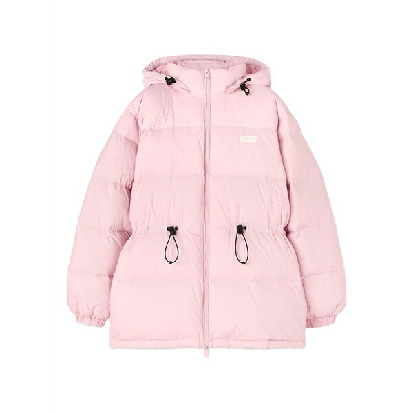 エムエスジイエム レディース 厚地の外套 アウター Hooded drawstring coat Pink