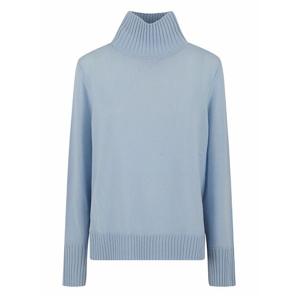 アリュード レディース 編み物\u0026スウェーター アウター High-neck ribbed knitwear Blue