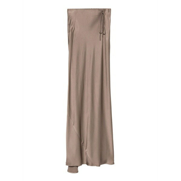 セミクチュール レディース スコート ボトムス Asymmetric satin skirt Brown