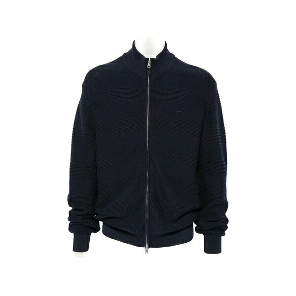 ガント メンズ ジレー アウター Textured zip-up sweater Blue