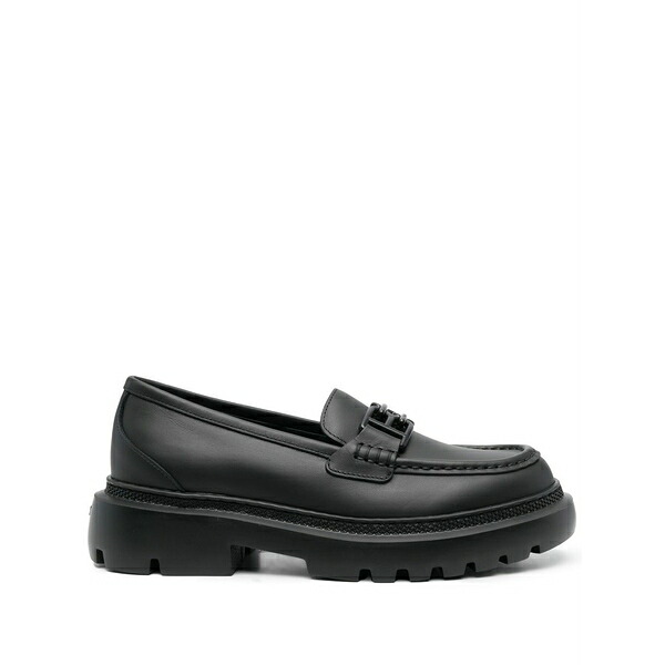 バリー レディース スリッポン・ローファー シューズ Matte logo-plaque detail loafers Black