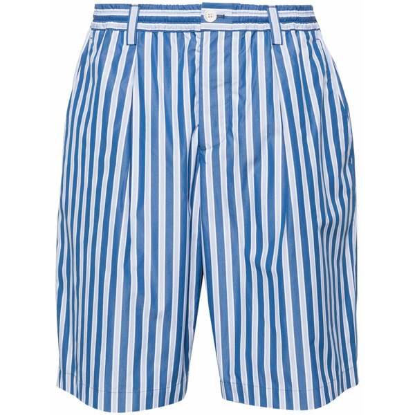マルニ メンズ カジュアルパンツ ボトムス Striped cotton bermuda shorts Blue|asty
