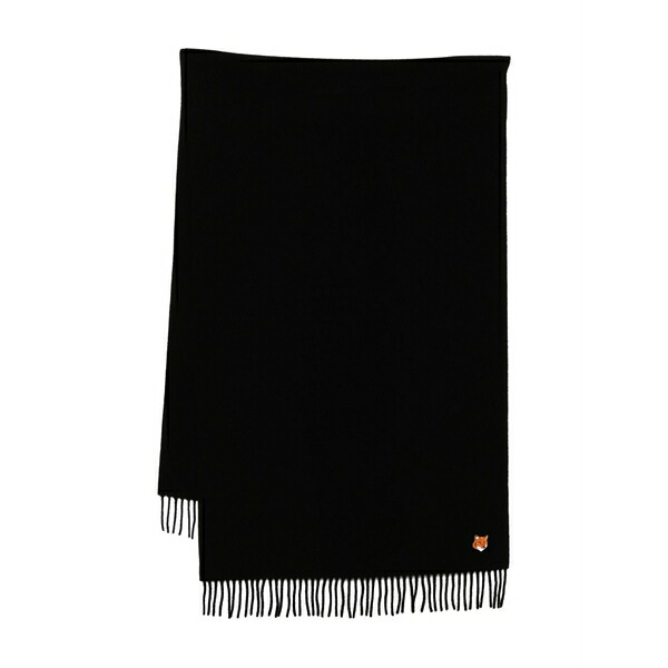 住み家 稲荷 メンズ えり巻き・袈裟・えり巻き 付属物 Logo-embroidered scarf Black