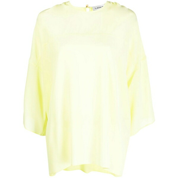 ランバン レディース プルオーバー トップス Draped silk blouse Green