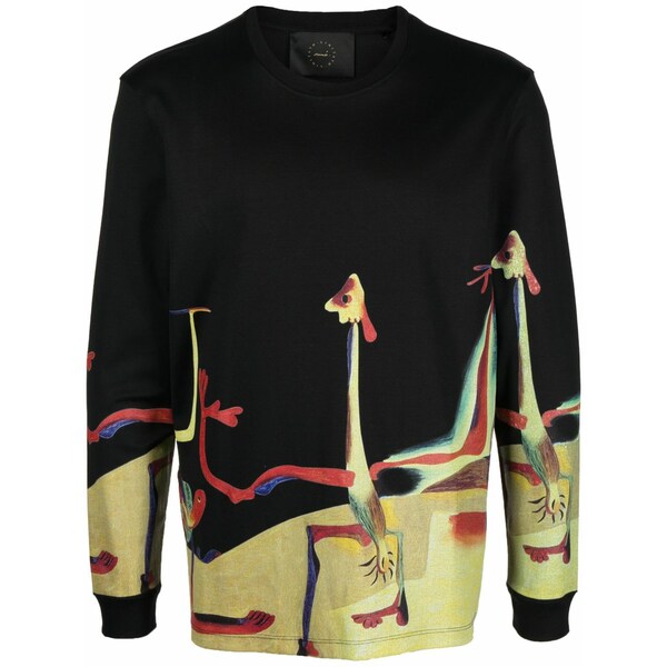リミタート メンズ パーカー・スウェットシャツ アウター Joan mir￡-print cotton sweatshirt Black