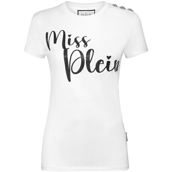 フィリップ飾り気の無い レディース ティーシャツ トップス Slogan-print cotton t-shirt White