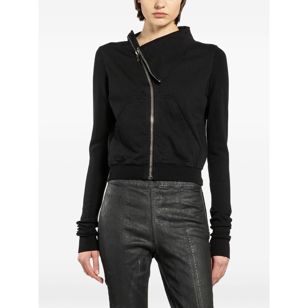 リックオウエンス レディース 編み物\u0026スウェーター アウター Asymmetric zip mountain sweater Black