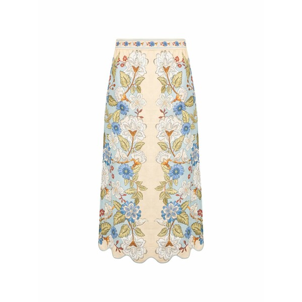耕園 リオ レディース スコート ボトムス Cream garden MIDI skirt Blue