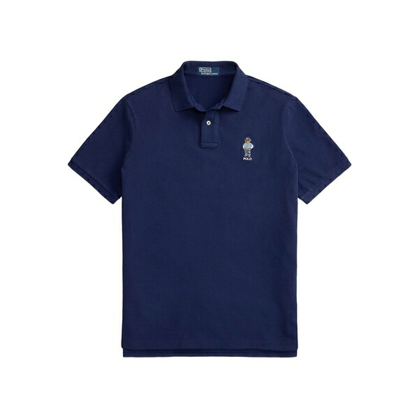 ラルフローレン メンズ スポーツシャツ トップス Bear-embroidered polo shirt Blue