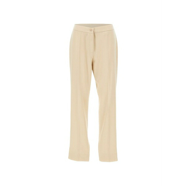 エレナ 食用粉 レディース 心地よいズボン下 ボトムス Button slit-detail trousers Neutrals