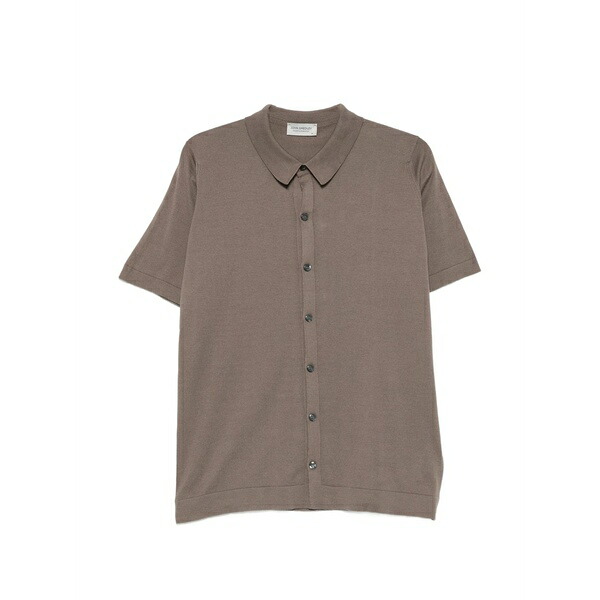 ジョンスメドレー メンズ ティーシャツ トップス Folke short-sleeve shirt Brown