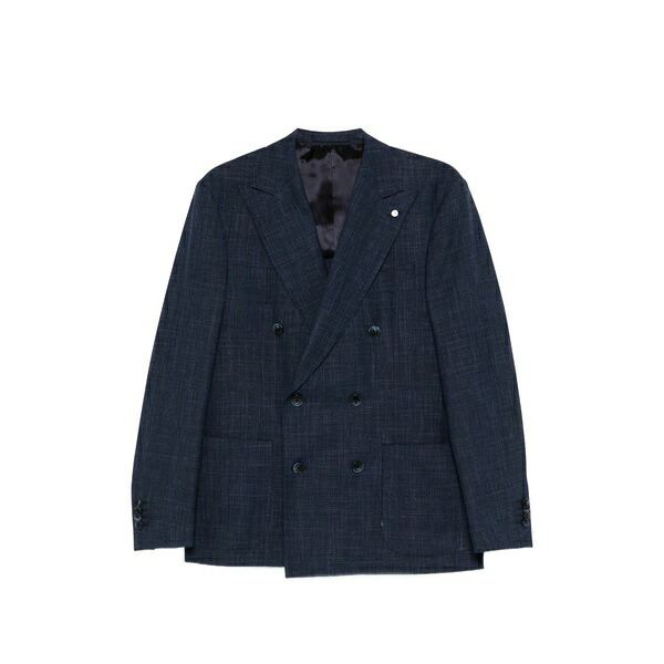 ルイジ・ビアンキ・マントヴァ メンズ 上衣＆上衣 アウター Double-breasted blazer Blue