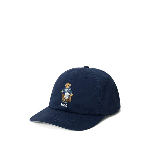 ラルフローレン レディース 鳥打ち帽 付属物 Polo bear cotton-twill cap Blue
