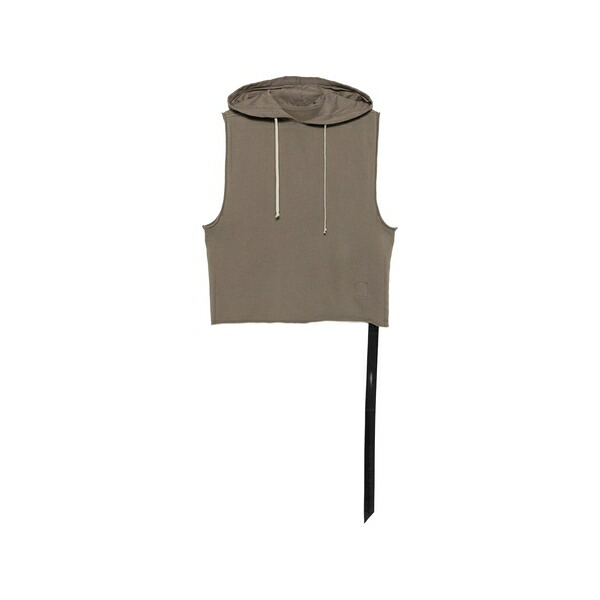 リックオウエンス メンズ カットソー トップス Drawstring sleeveless vest Grey