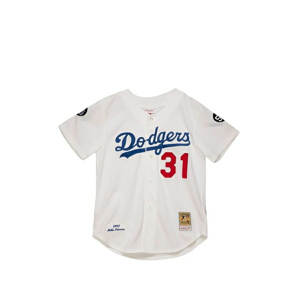ミッチェル\u0026ネス メンズ ティーシャツ トップス Mike piazza los angeles dodgers 1993 jersey White