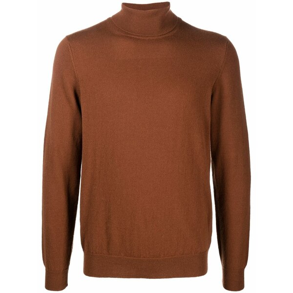 ザノーネ メンズ 編み物\u0026プルオーバー アウター Roll-neck knit jumper Brown
