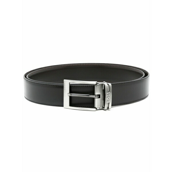 主任者 メンズ 胴締め 佩び物 Logo buckle belt Black